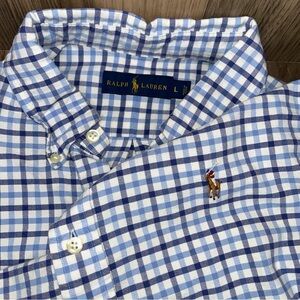 Ralph Lauren Check Long Sleeve Shirt Men's Size L Button Down